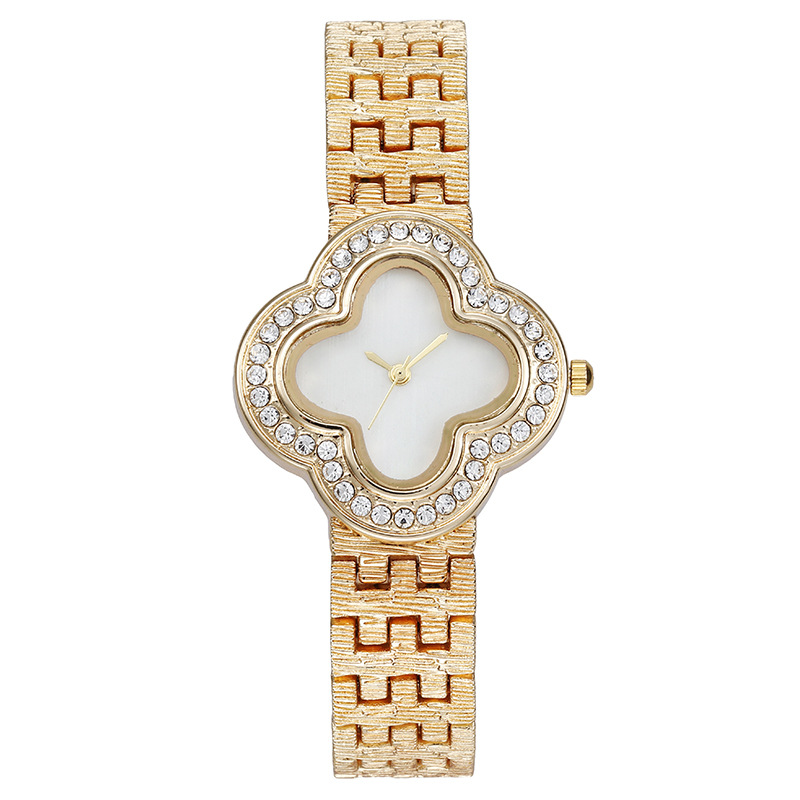 Jewelry Diamond Watches - Dameshorloge met quartz uurwerk, klavervormige wijzerplaat