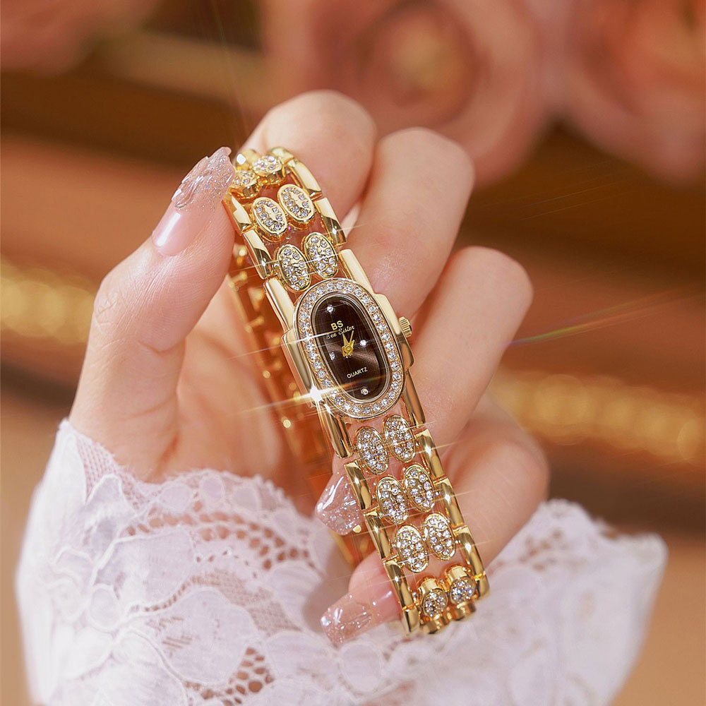Jewelry Diamond Watches - Modehorloges Gouden armband Roestvrij staal Quartz